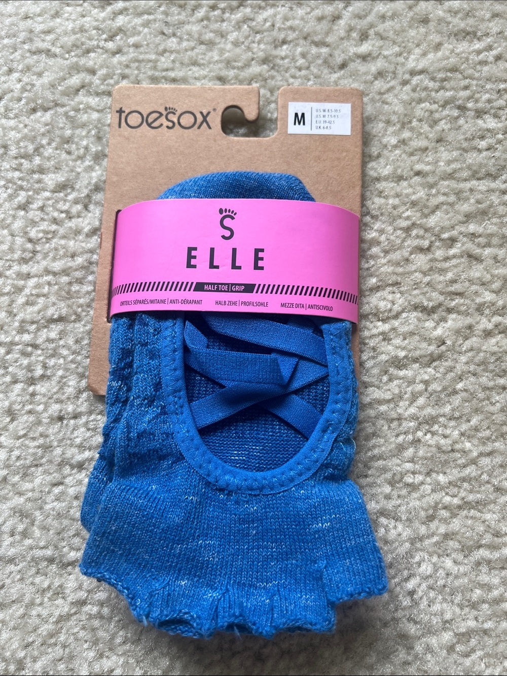 toesox Elle Half-Toe Grip Socks in Blue
